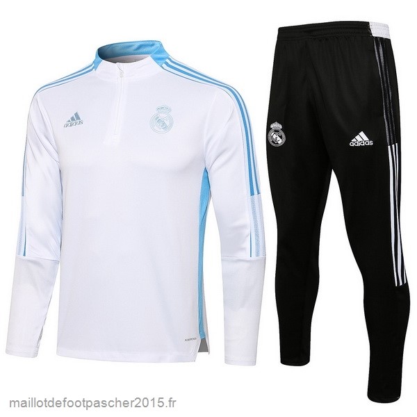 Maillot Foot Achat Survêtements Real Madrid 2021 2022 Blanc Bleu Noir