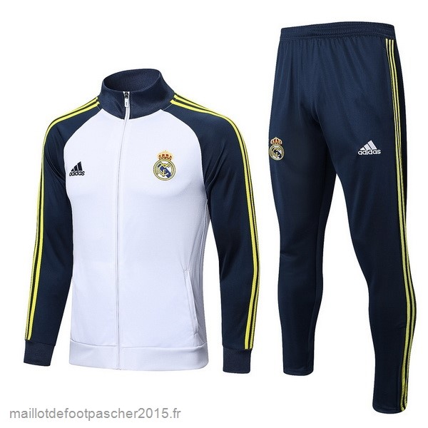 Maillot Foot Achat Survêtements Real Madrid 2022 2023 Blanc Jaune