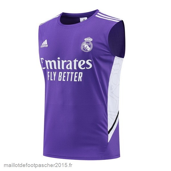 Maillot Foot Achat Maillot Sans Manches Real Madrid 2022 2023 Purpura Blanc