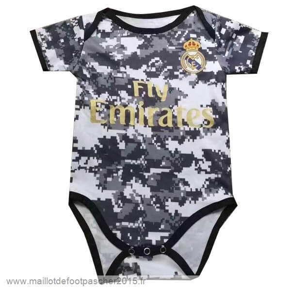 Maillot Foot Achat Onesies Enfant Real Madrid 2019 2020 Blanc Gris