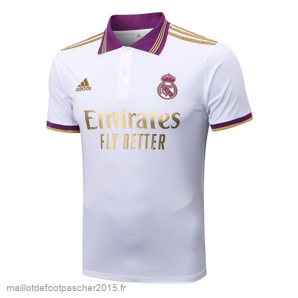 Maillot Foot Achat Polo Real Madrid 2022 2023 Blanc Purpura