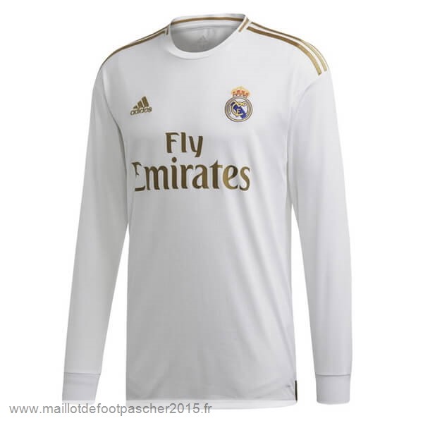 Maillot Foot Achat Domicile Manches Longues Real Madrid 2019 2020 Blanc