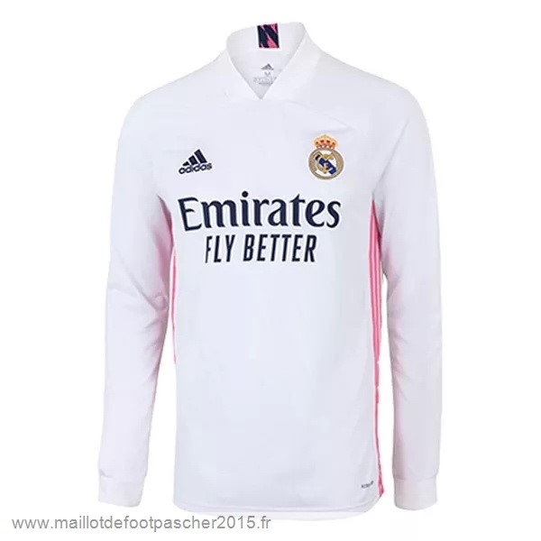 Maillot Foot Achat Domicile Manches Longues Real Madrid 2020 2021 Blanc