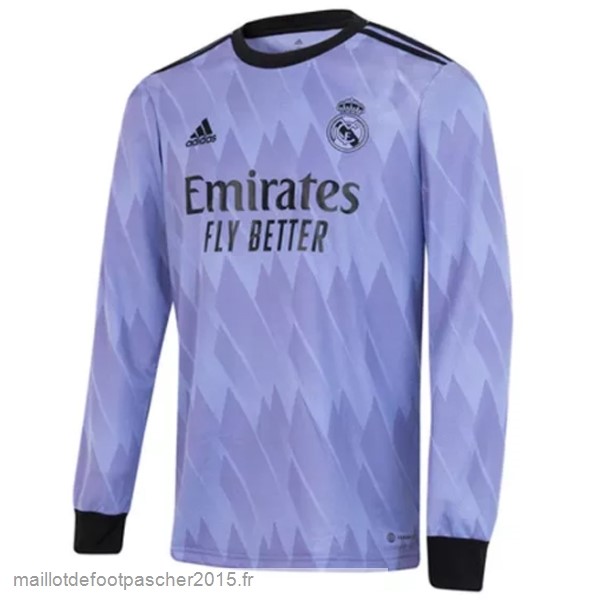 Maillot Foot Achat Thailande Exterieur Manches Longues Real Madrid 2022 2023 Purpura