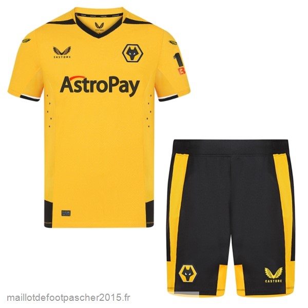 Maillot Foot Achat Domicile Conjunto De Enfant Wolves 2022 2023 Jaune Noir